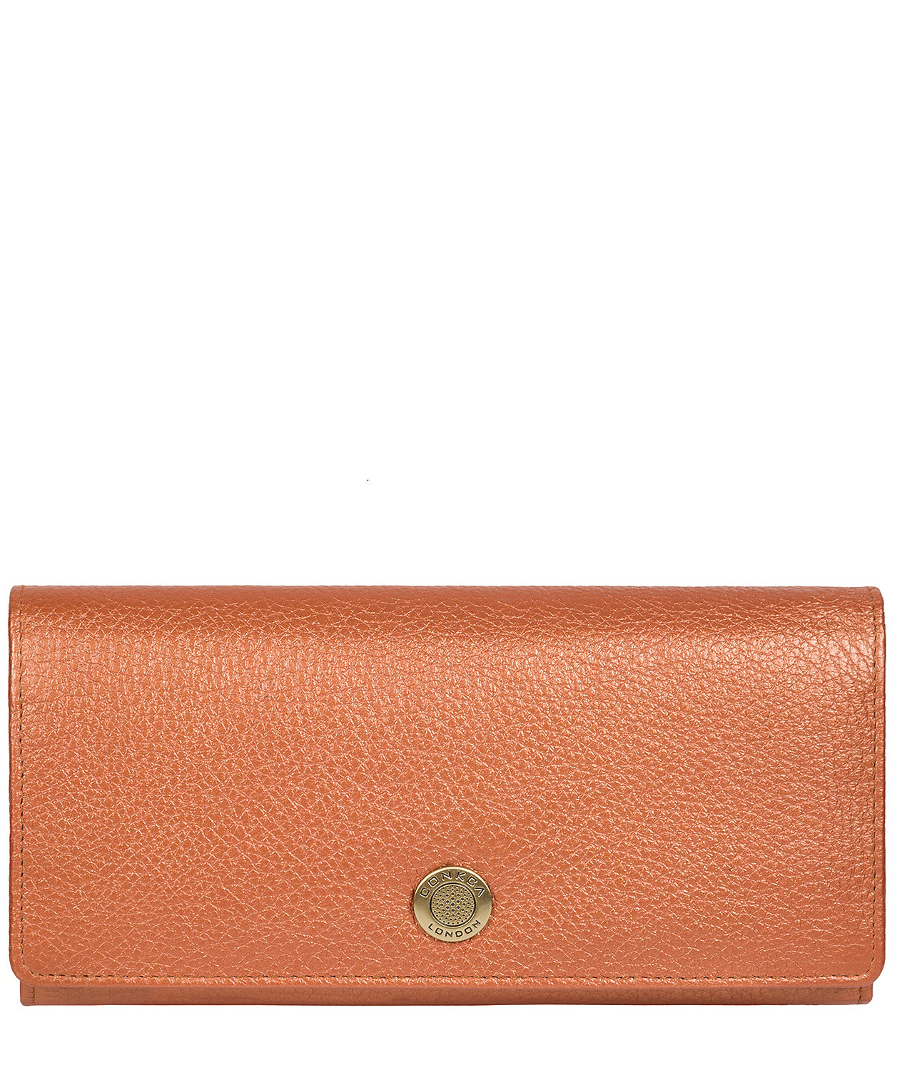 'Fey' Metallic Orange Leather Purse