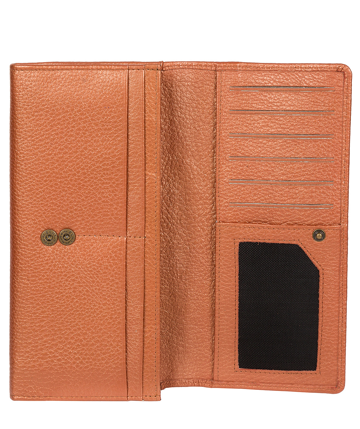 'Fey' Metallic Orange Leather Purse