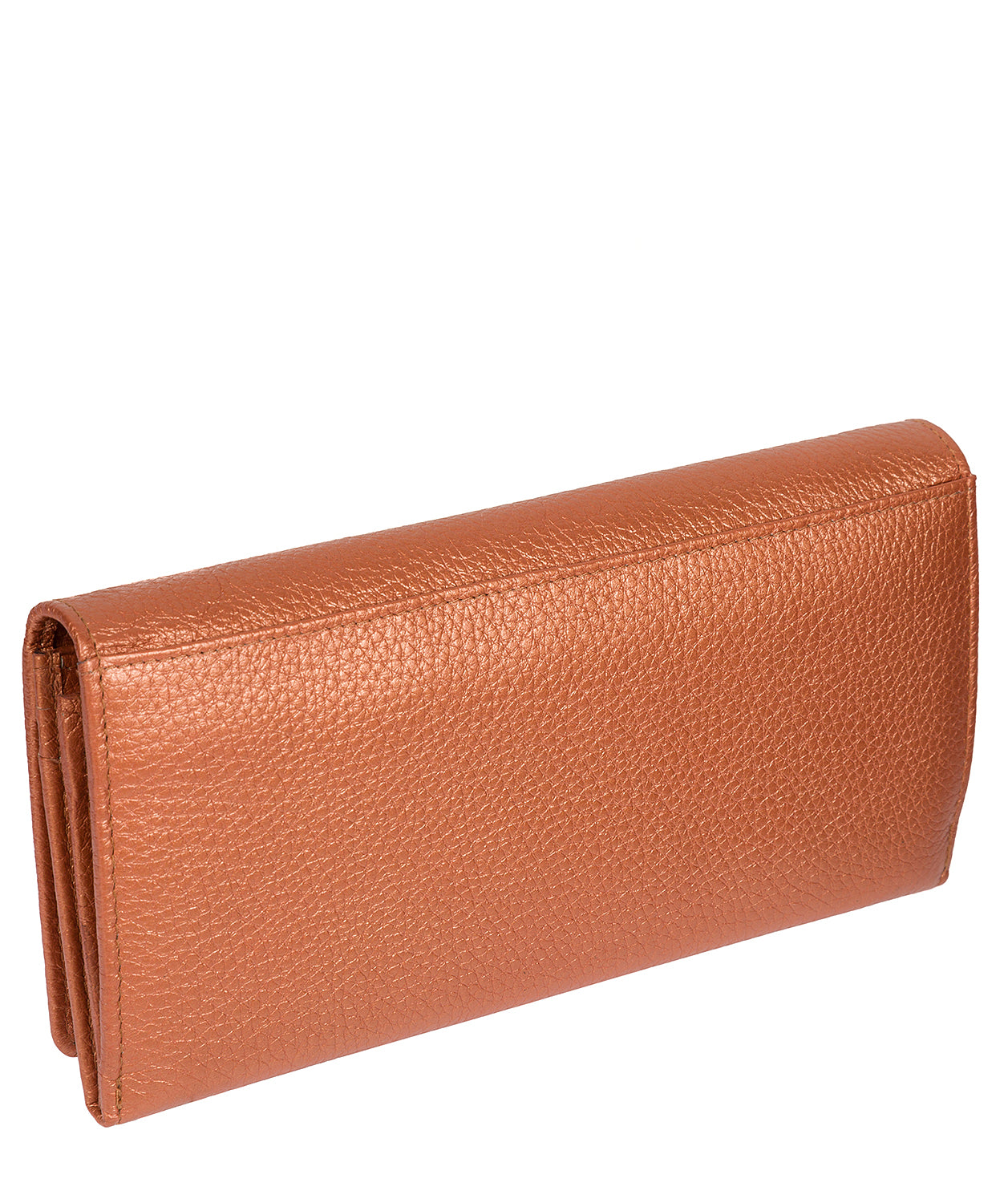 'Fey' Metallic Orange Leather Purse