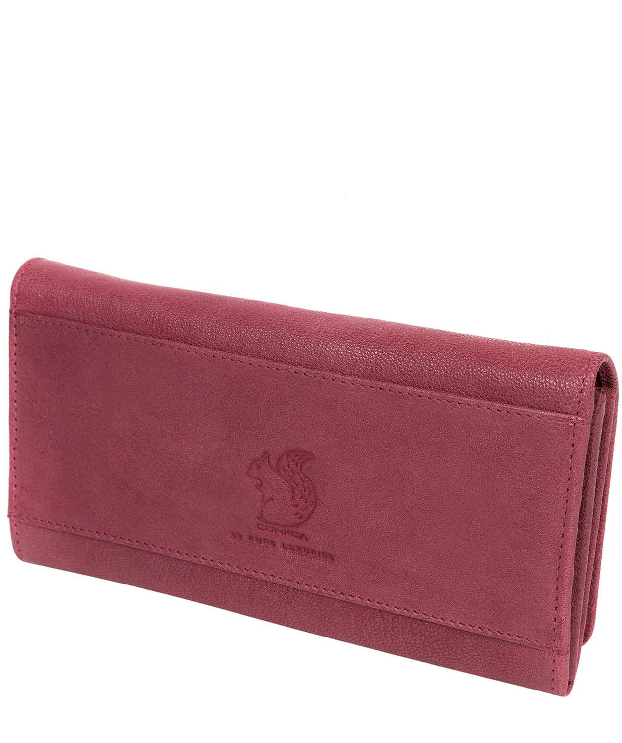 'Bloom' Orchid Leather Purse Pure Luxuries London