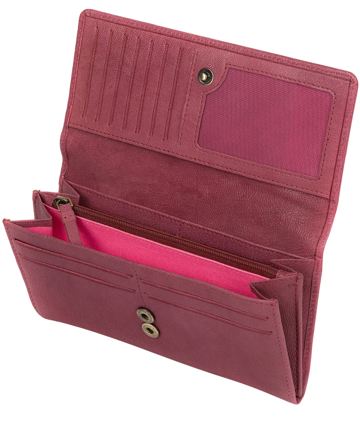 'Bloom' Orchid Leather Purse Pure Luxuries London