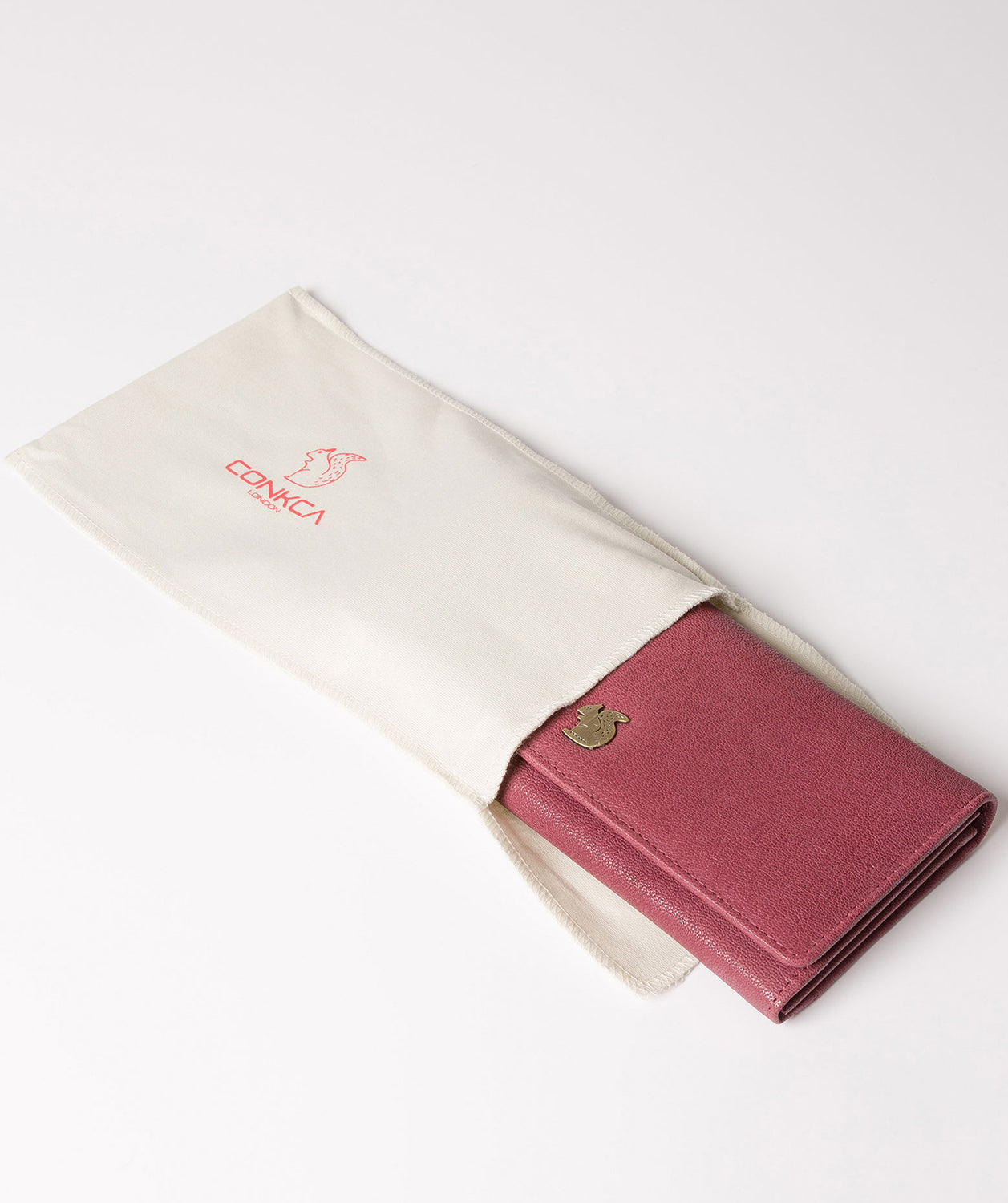 'Bloom' Orchid Leather Purse Pure Luxuries London