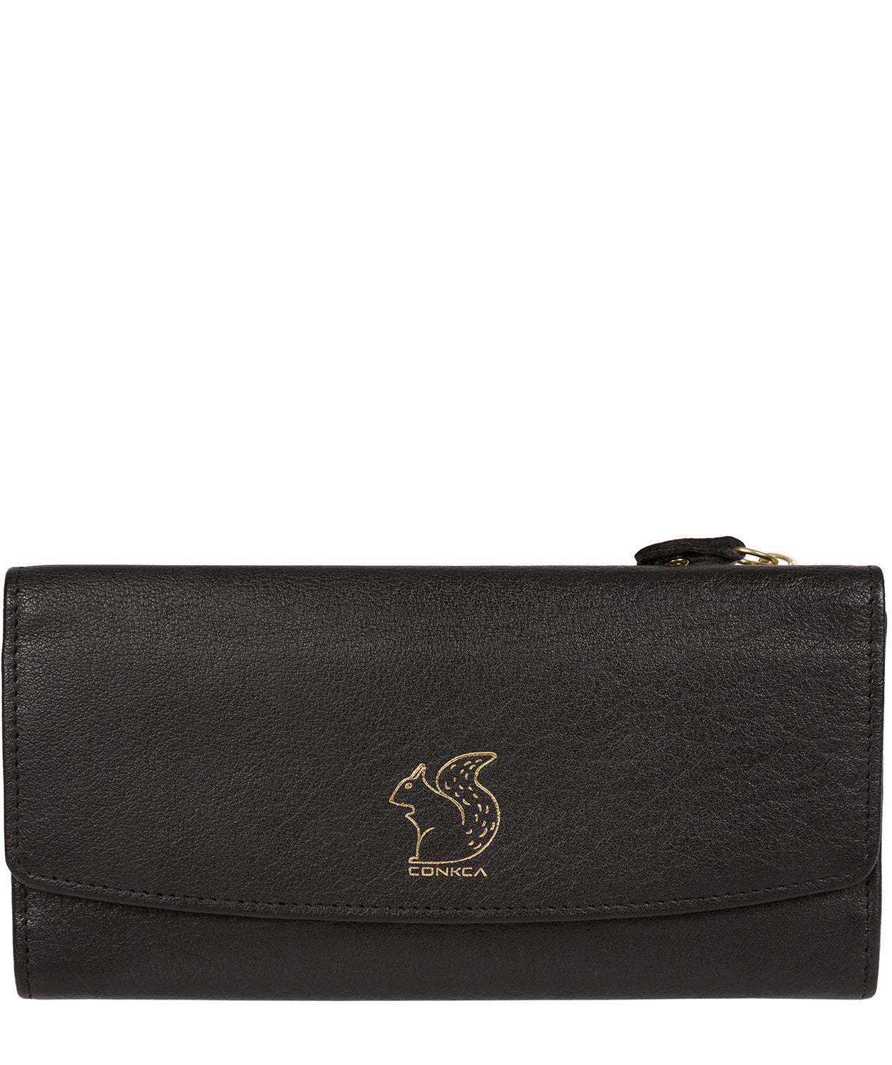 'Ollie' Black Tri-Fold Leather Purse Pure Luxuries London