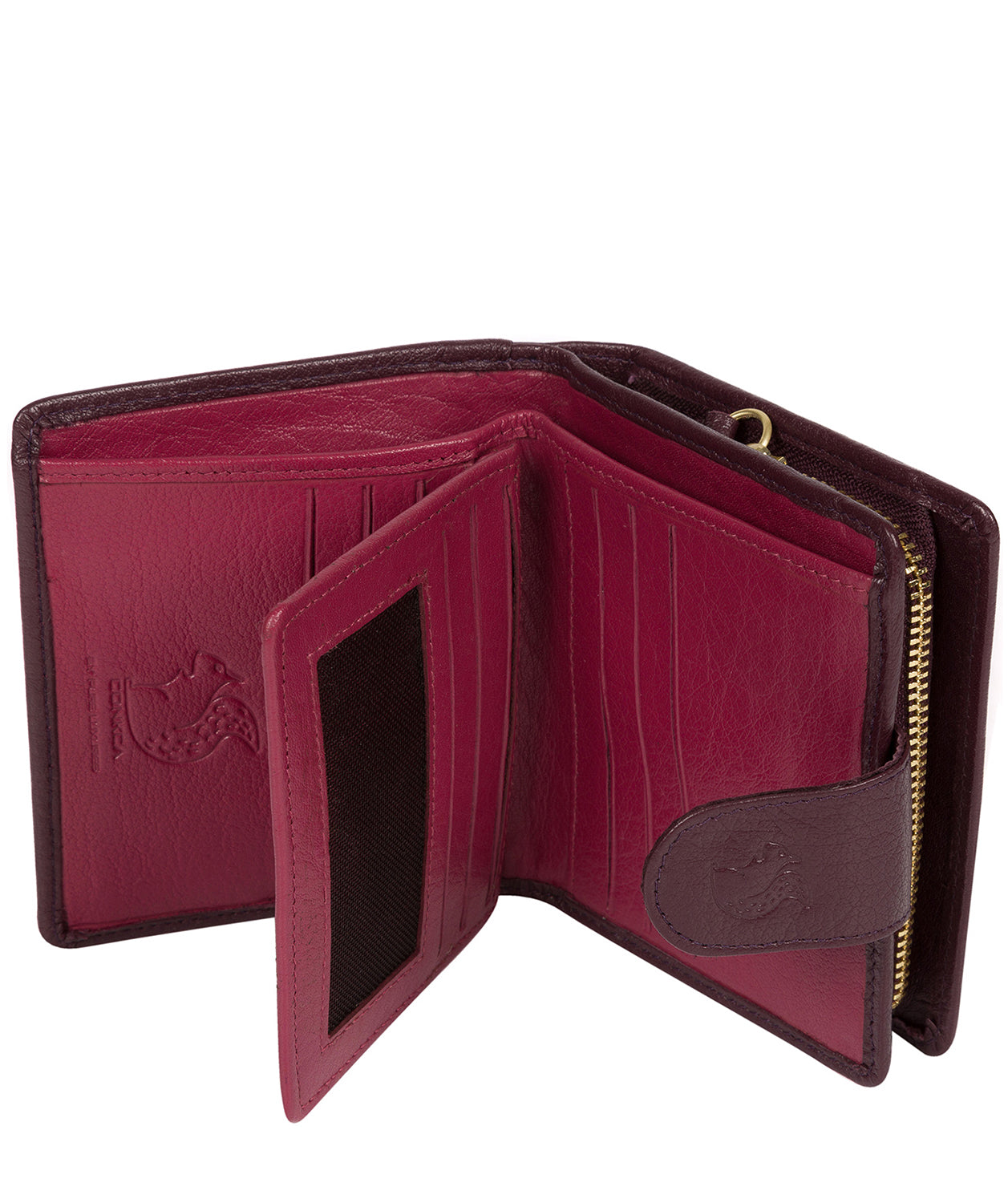 'Azaria' Plum Bi-Fold Leather Purse image 3
