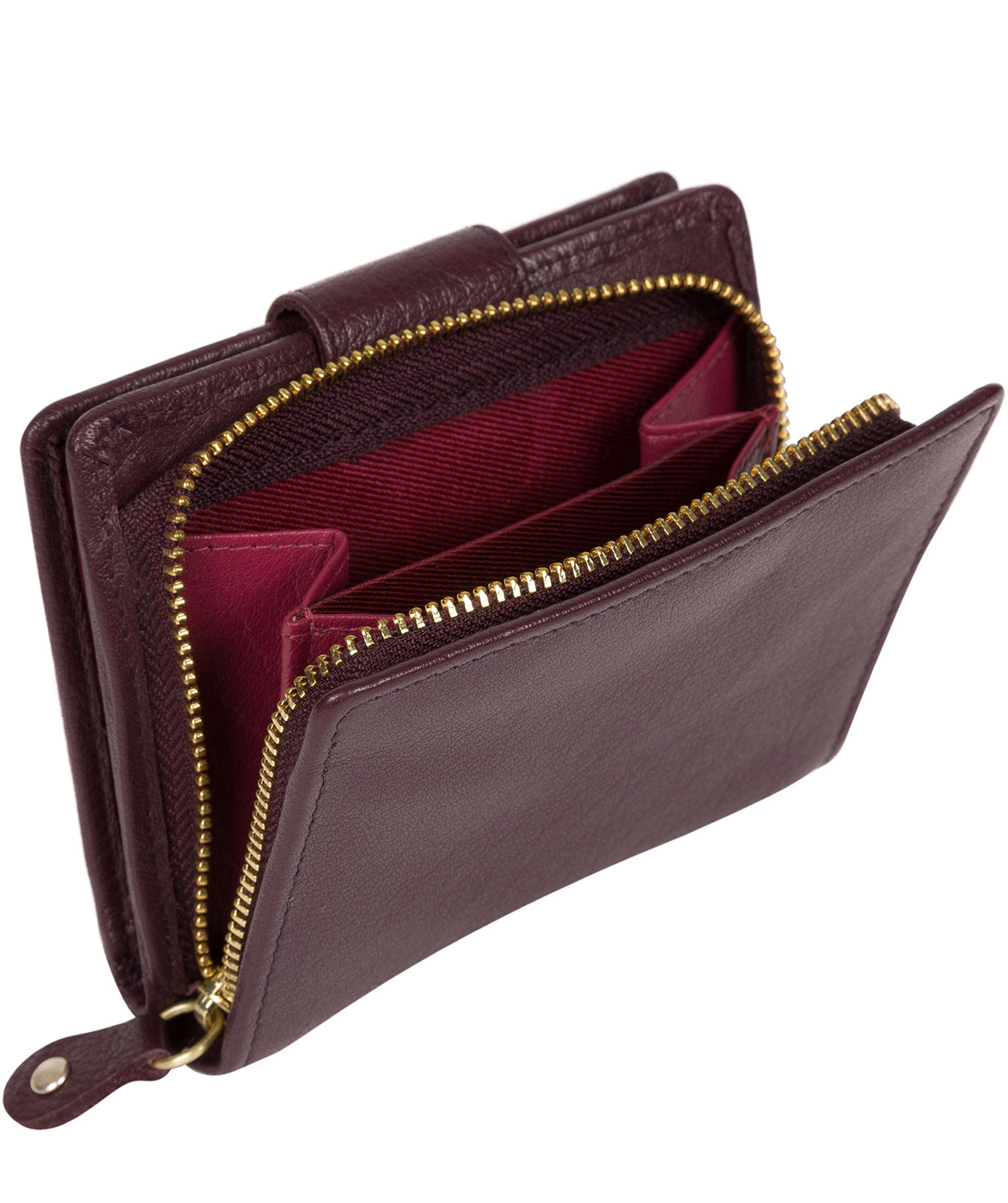 'Azaria' Plum Bi-Fold Leather Purse image 4