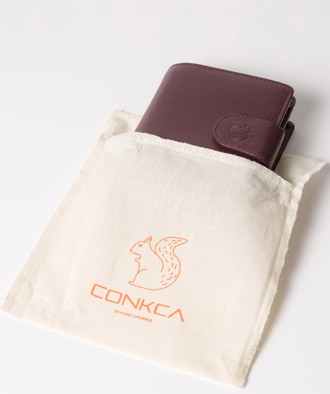 'Azaria' Plum Bi-Fold Leather Purse image 5