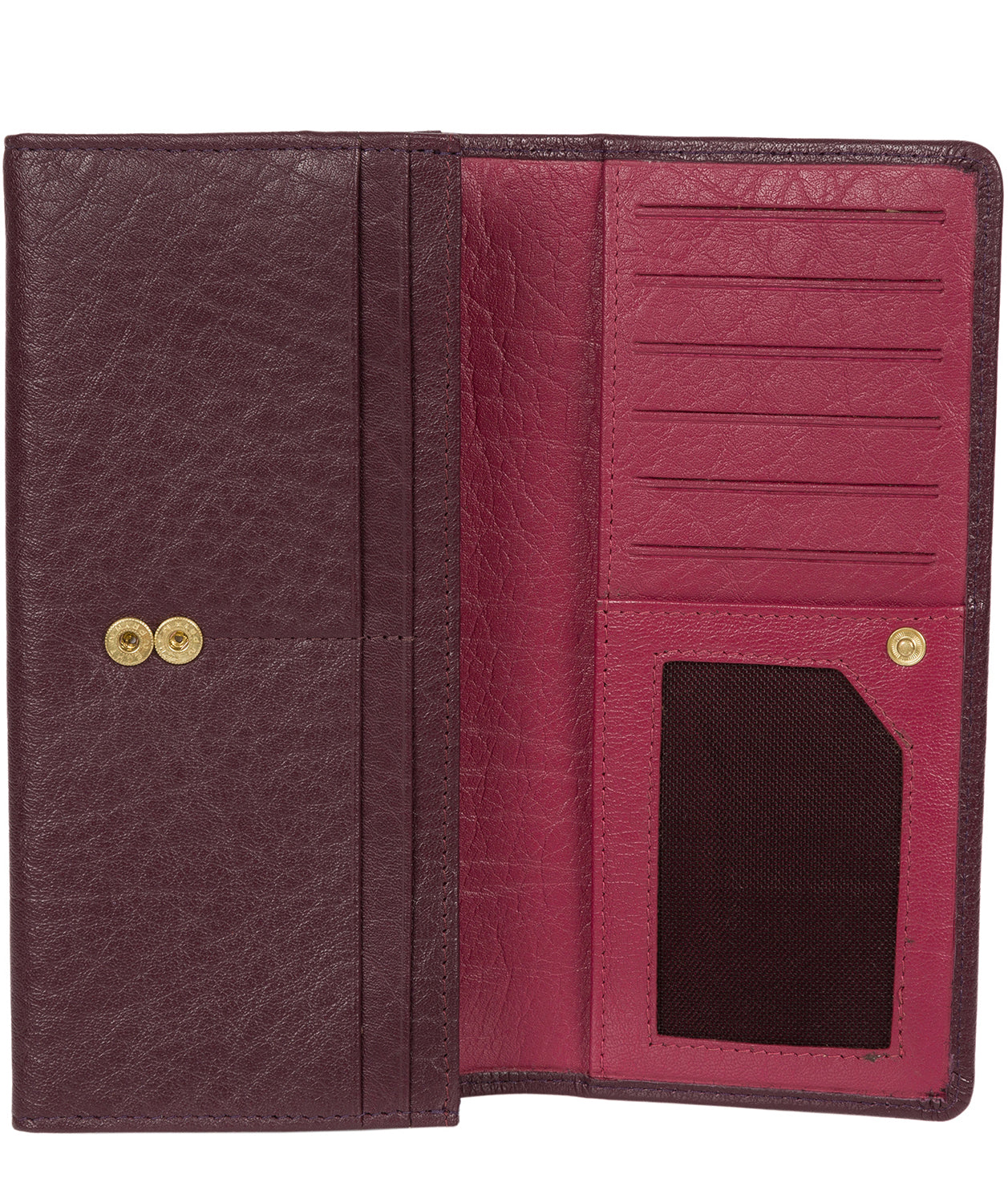 'Arabella' Plum Tri-Fold Leather Purse