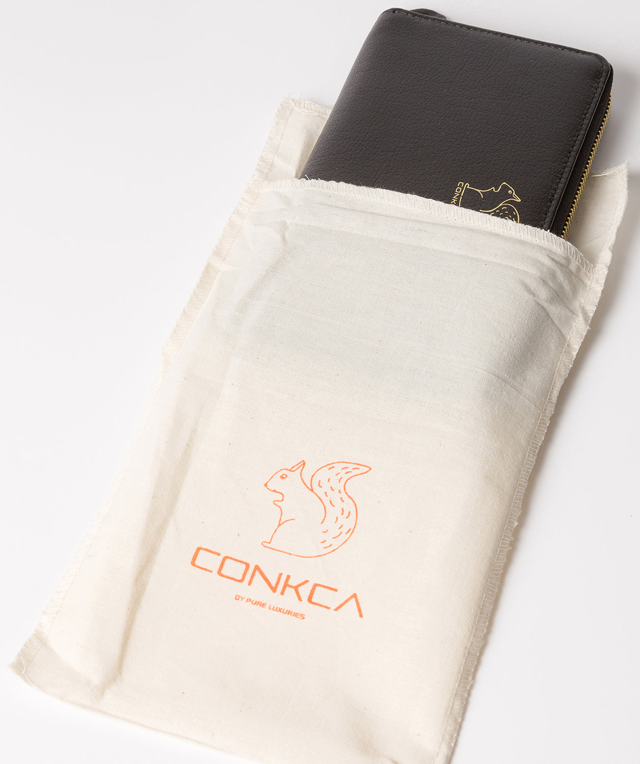 'Aisling' Black Zip Round Leather Purse Pure Luxuries London