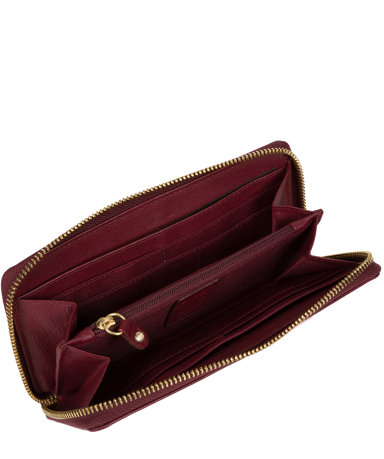'Aisling' Deep Red Zip Round Leather Purse image 3