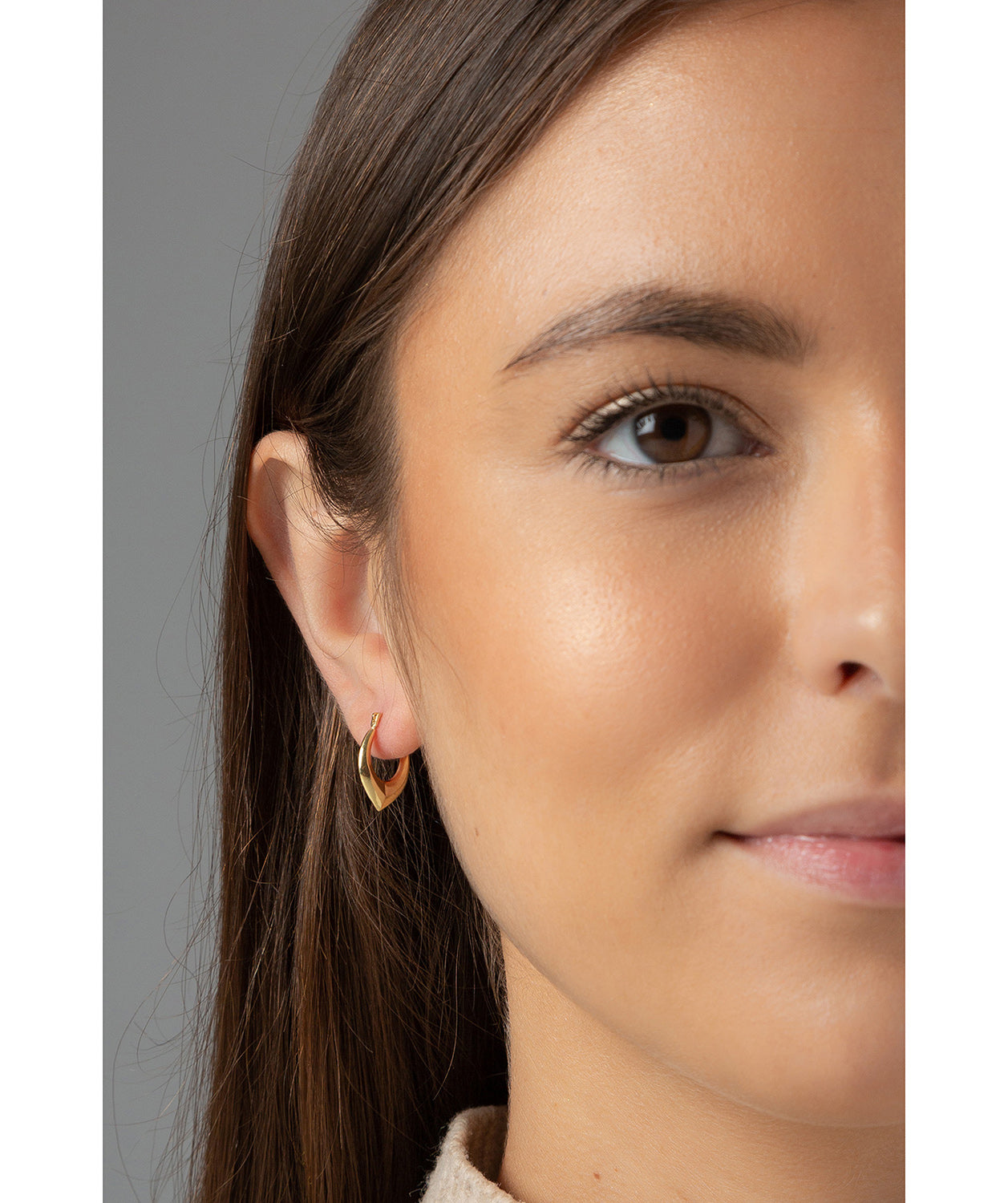 Gift Packaged 'Diana' 9ct Yellow Gold Creole Earrings