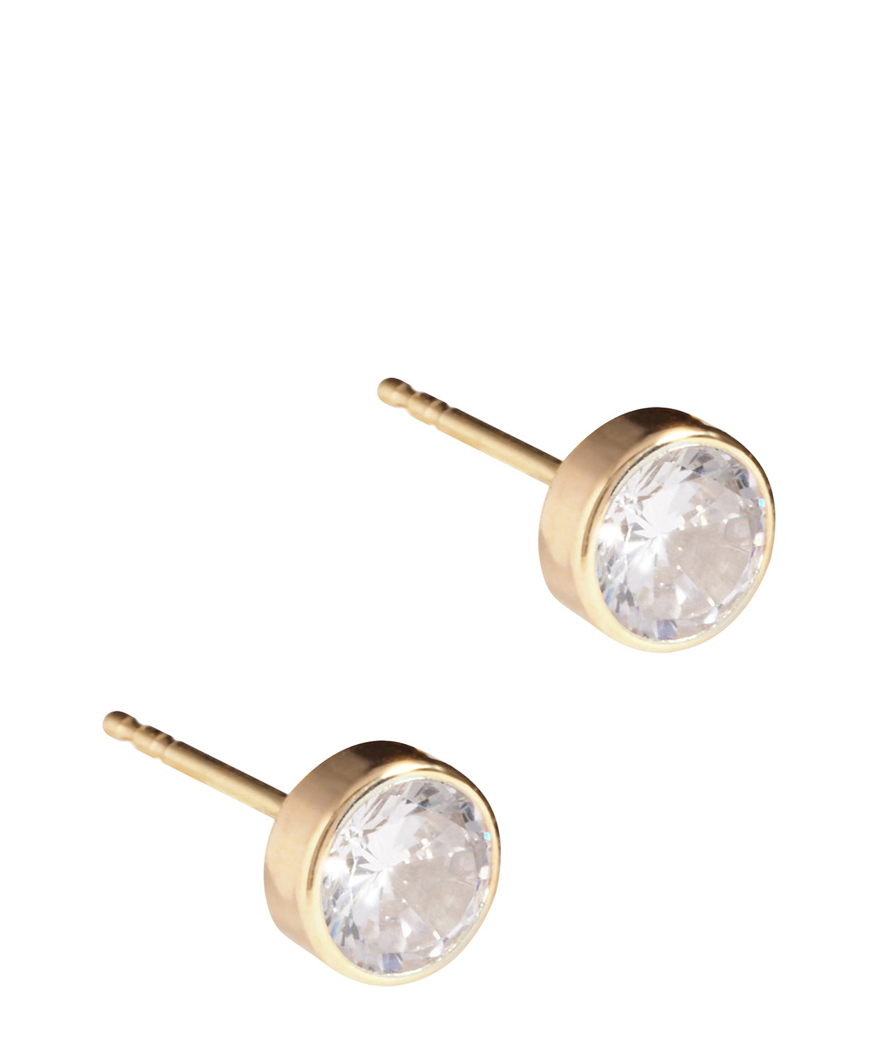 Gift Packaged 'Eliza' Yellow Gold & Cubic Zirconia Stud Earrings