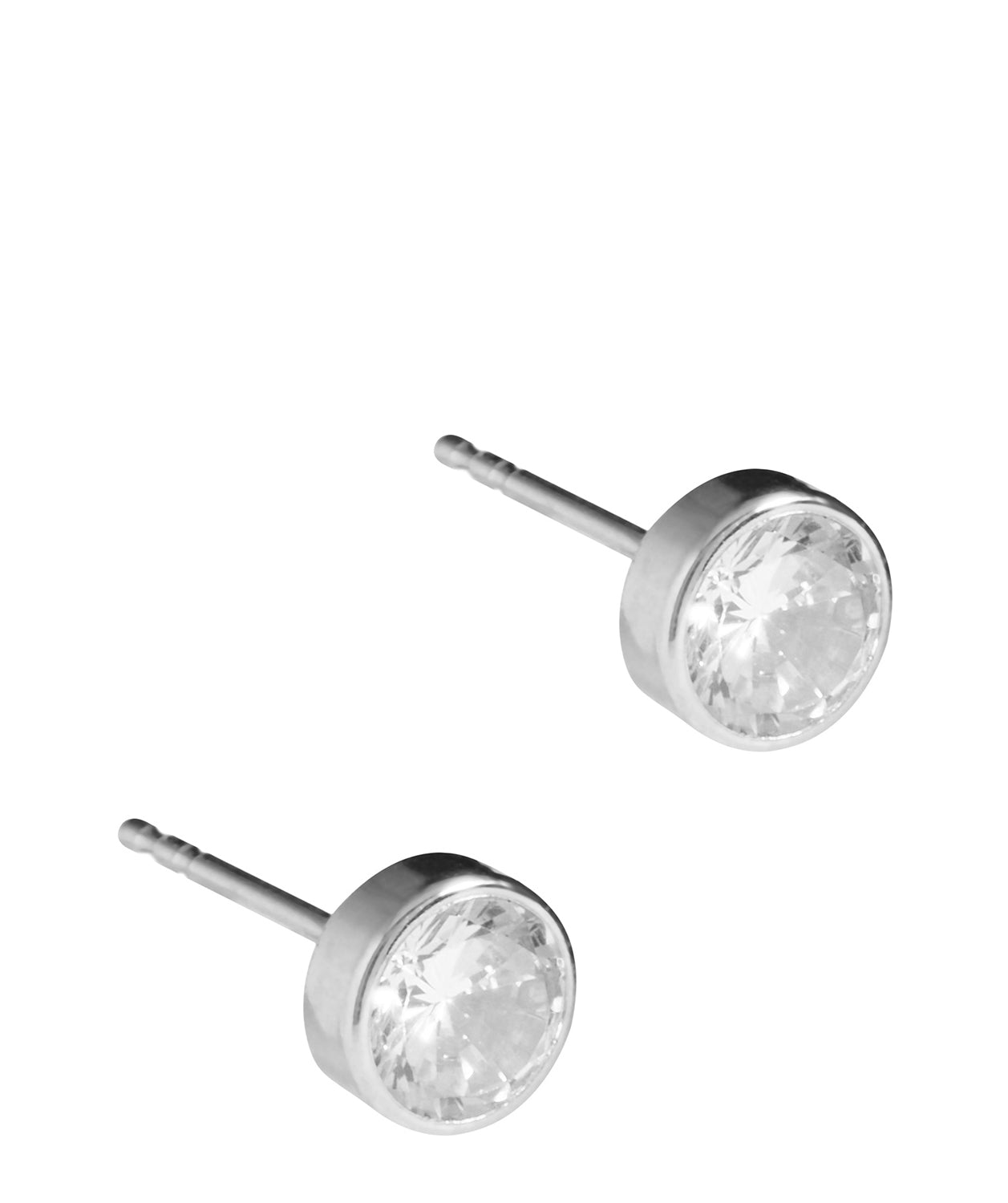 'Lisa' White Gold & Cubic Zirconia Stud Earrings image 1