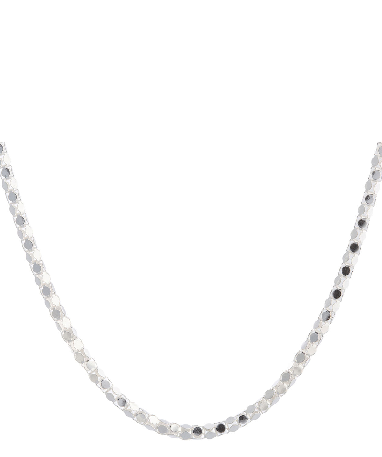 Gift Packaged 'Lillian' Sterling Silver Round Mirror Chain Necklace