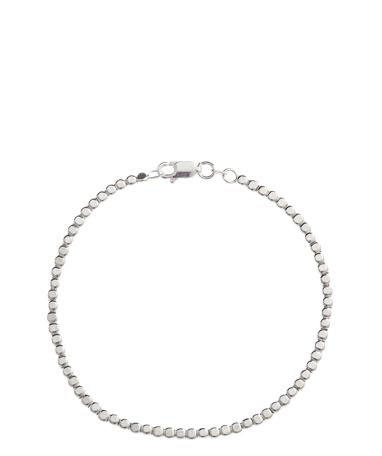 Gift Packaged 'Portia' Sterling Silver Square Bead Bracelet