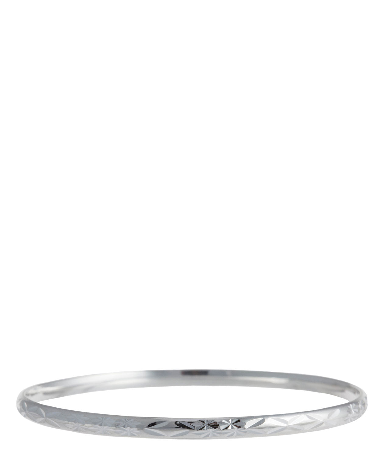 Gift Packaged 'Regan' Diamond-Cut Sterling Silver Bangle
