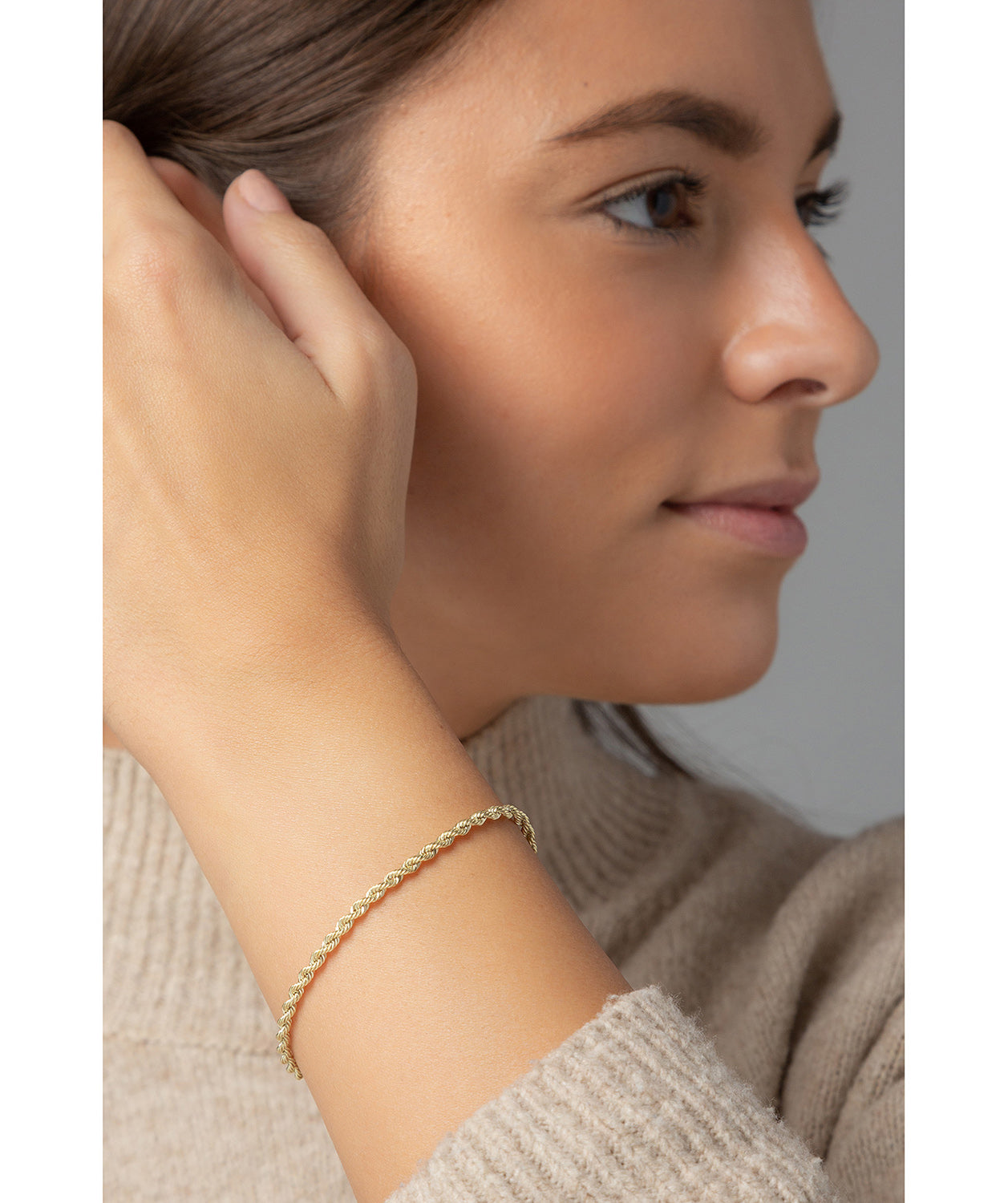 Gift Packaged 'Sanura' 9ct Yellow Gold Rope Bracelet