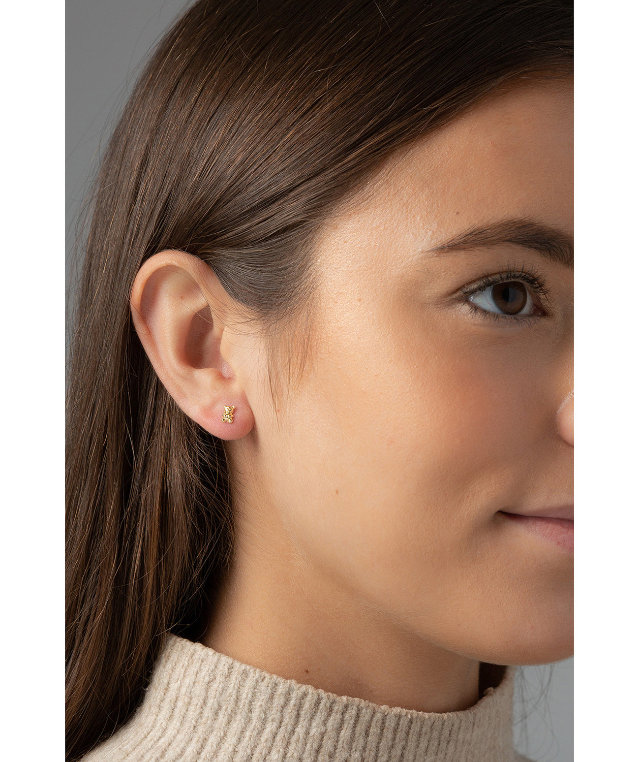 'Leora' 9-Carat Yellow Gold Teddy Bear Earrings image 2