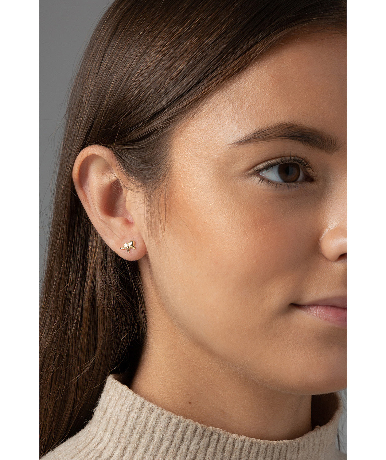 'Sanaz' 9-Carat Yellow Gold Elephant Stud Earrings image 5