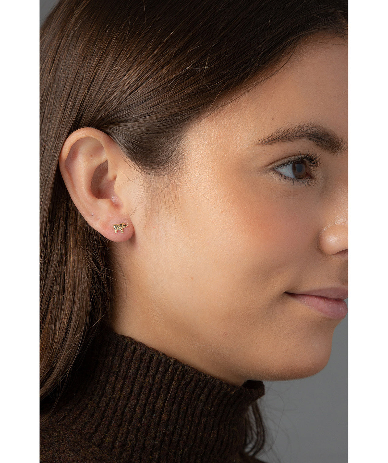 'Sanaz' 9-Carat Yellow Gold Elephant Stud Earrings image 2