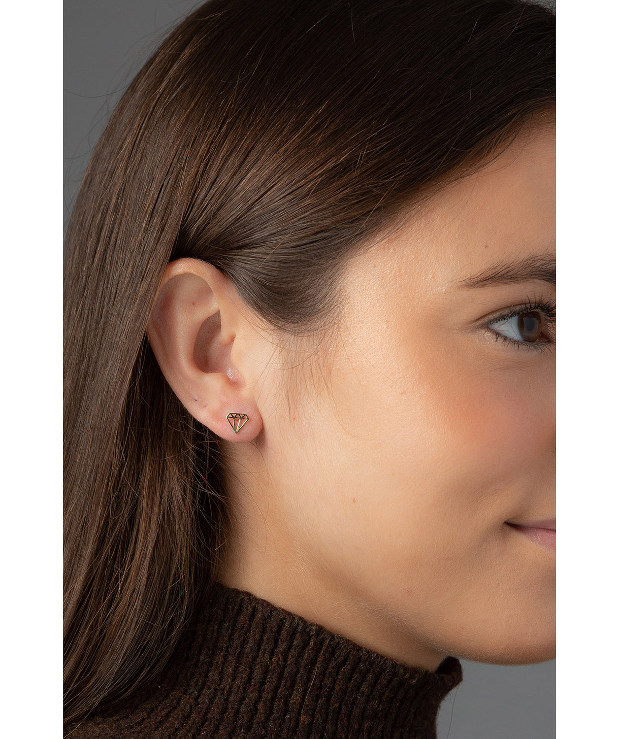 'Natania' 9-Carat Yellow Gold Diamond Silhouette Earrings Pure Luxuries London