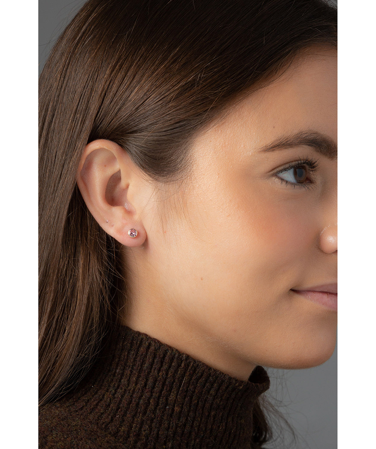 'Christiane' 9-Carat Yellow Gold & Pink Cubic Zirconia Earrings image 2