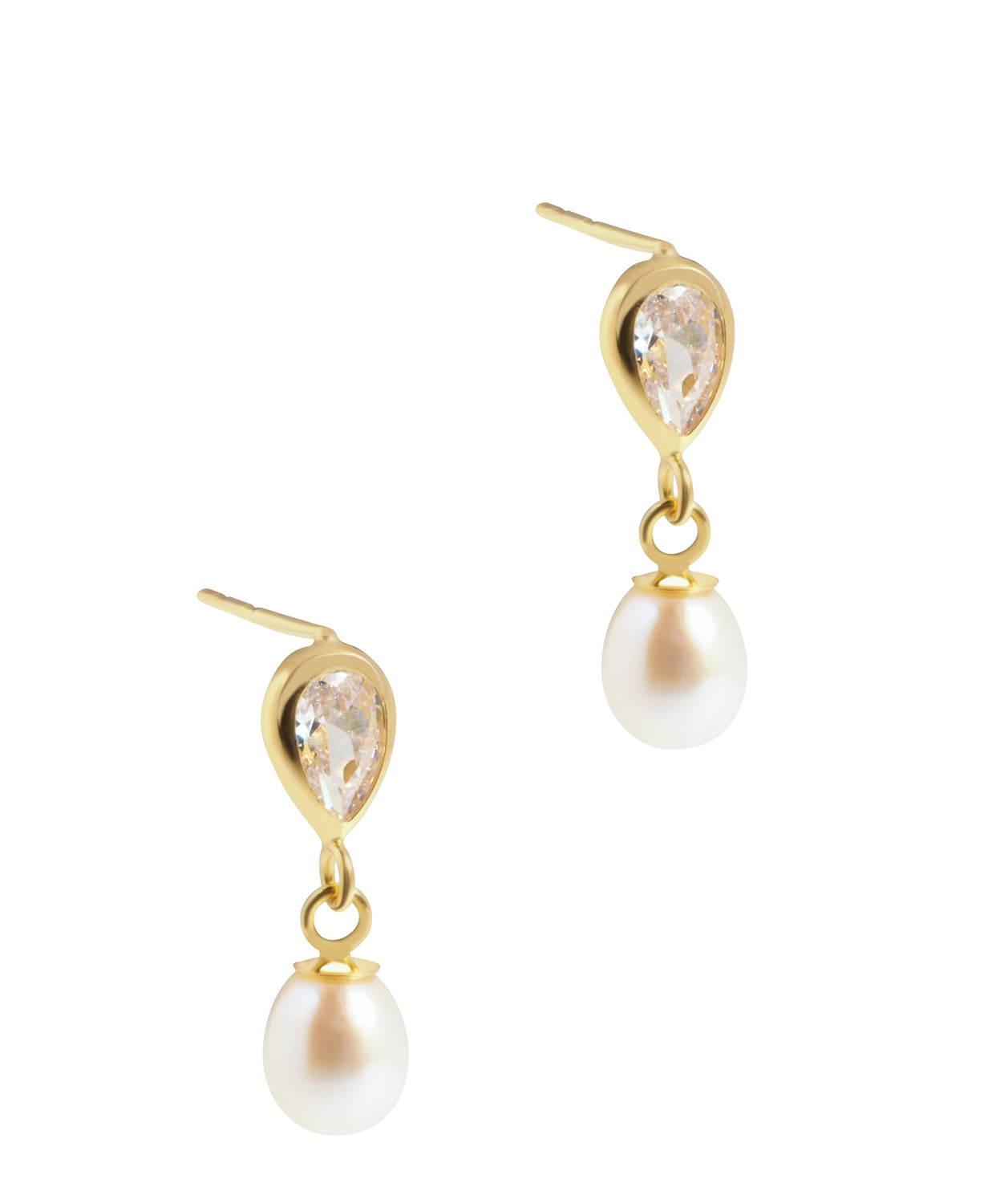 Gift Packaged 'Ellie' 9ct Yellow Gold & Freshwater Pearl Teardrop Earrings