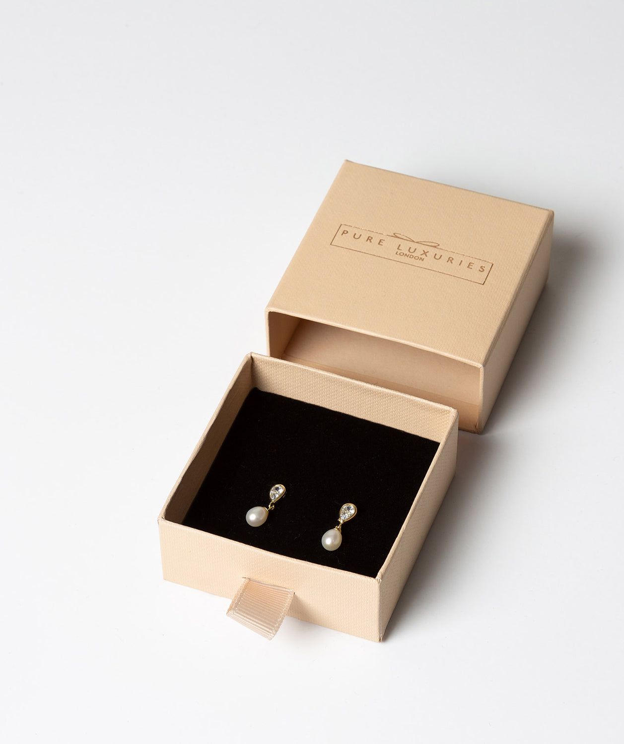 Gift Packaged 'Ellie' 9ct Yellow Gold & Freshwater Pearl Teardrop Earrings