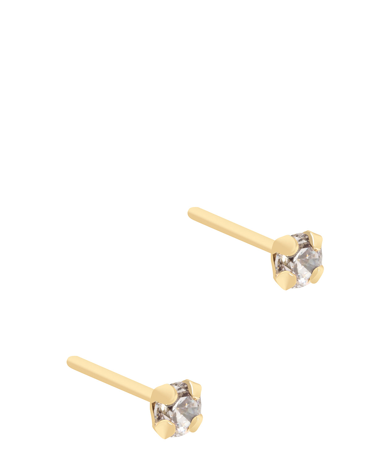 'Farai' 9ct Yellow Gold & Round Cubic Zirconia Stud Earrings Pure Luxuries London