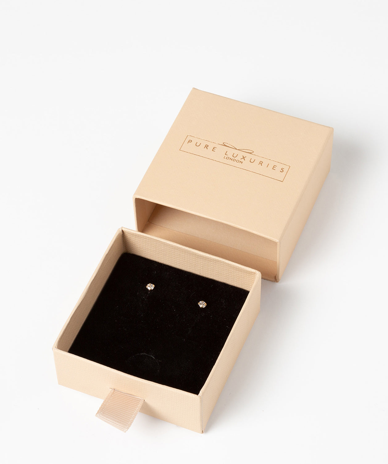 'Farai' 9ct Yellow Gold & Round Cubic Zirconia Stud Earrings Pure Luxuries London