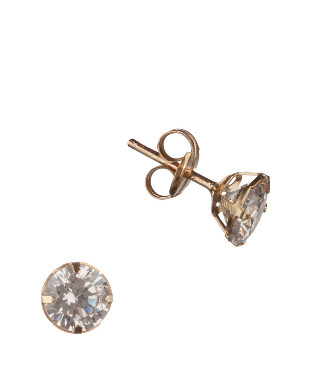 'Abuela' 9-carat yellow gold & 5mm cubic zirconia earrings image 1