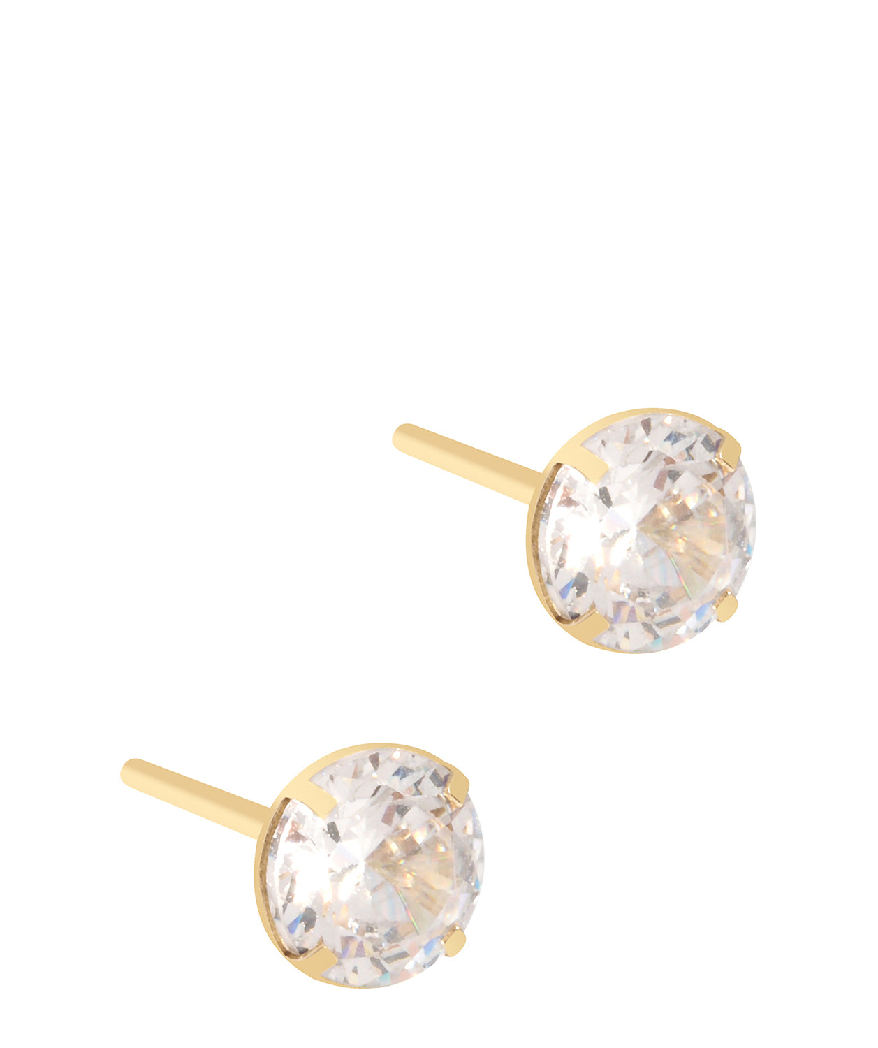 'Trini' 9ct Gold Round Crystal Stud Earrings image 1