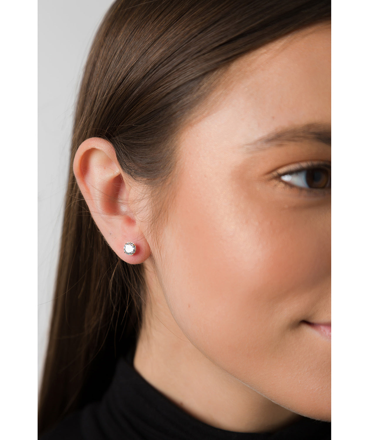 'Trini' 9ct Gold Round Crystal Stud Earrings image 2