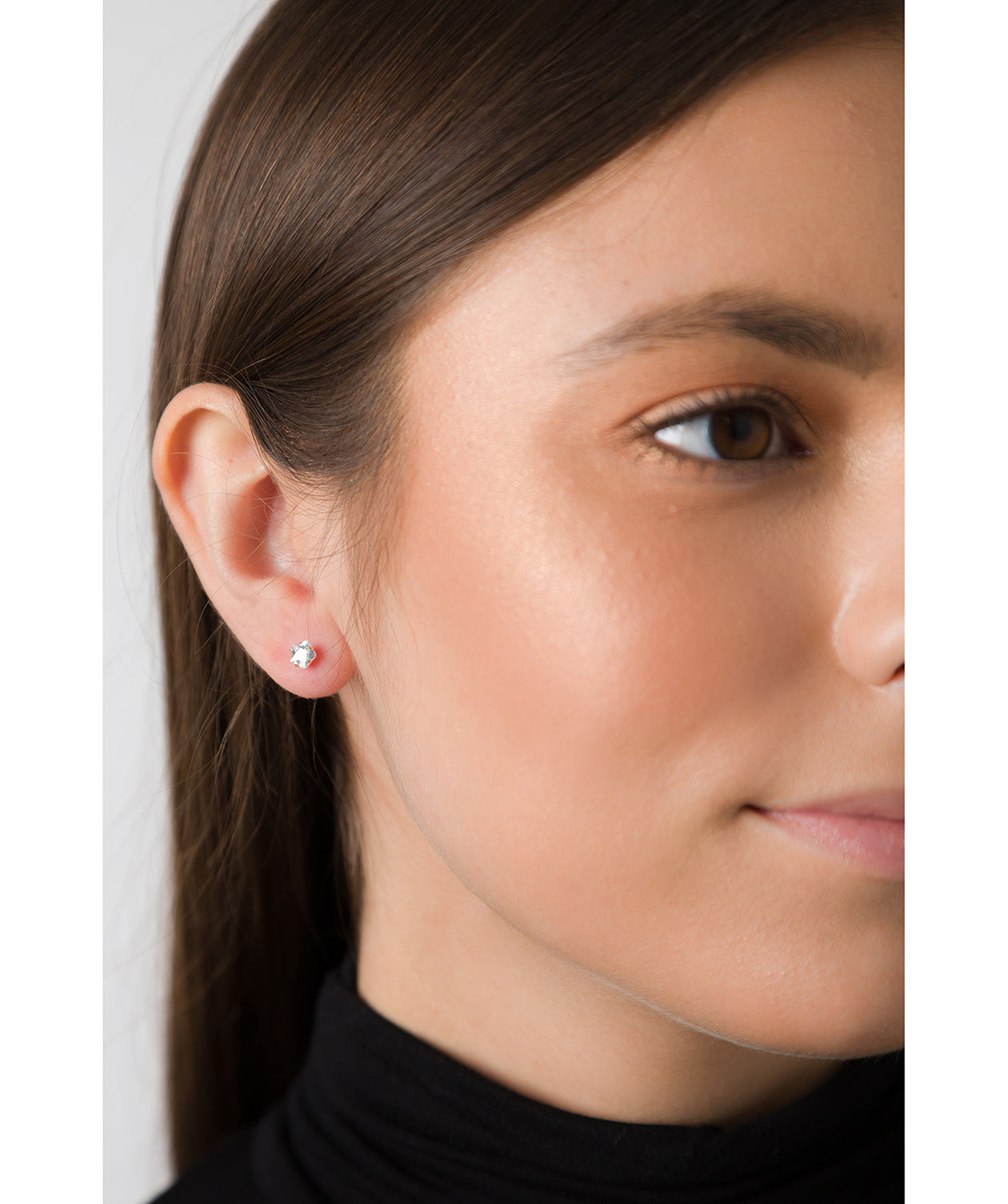 'Rubi' 9ct Gold Cubic Zirconia Flower Stud Earrings image 2