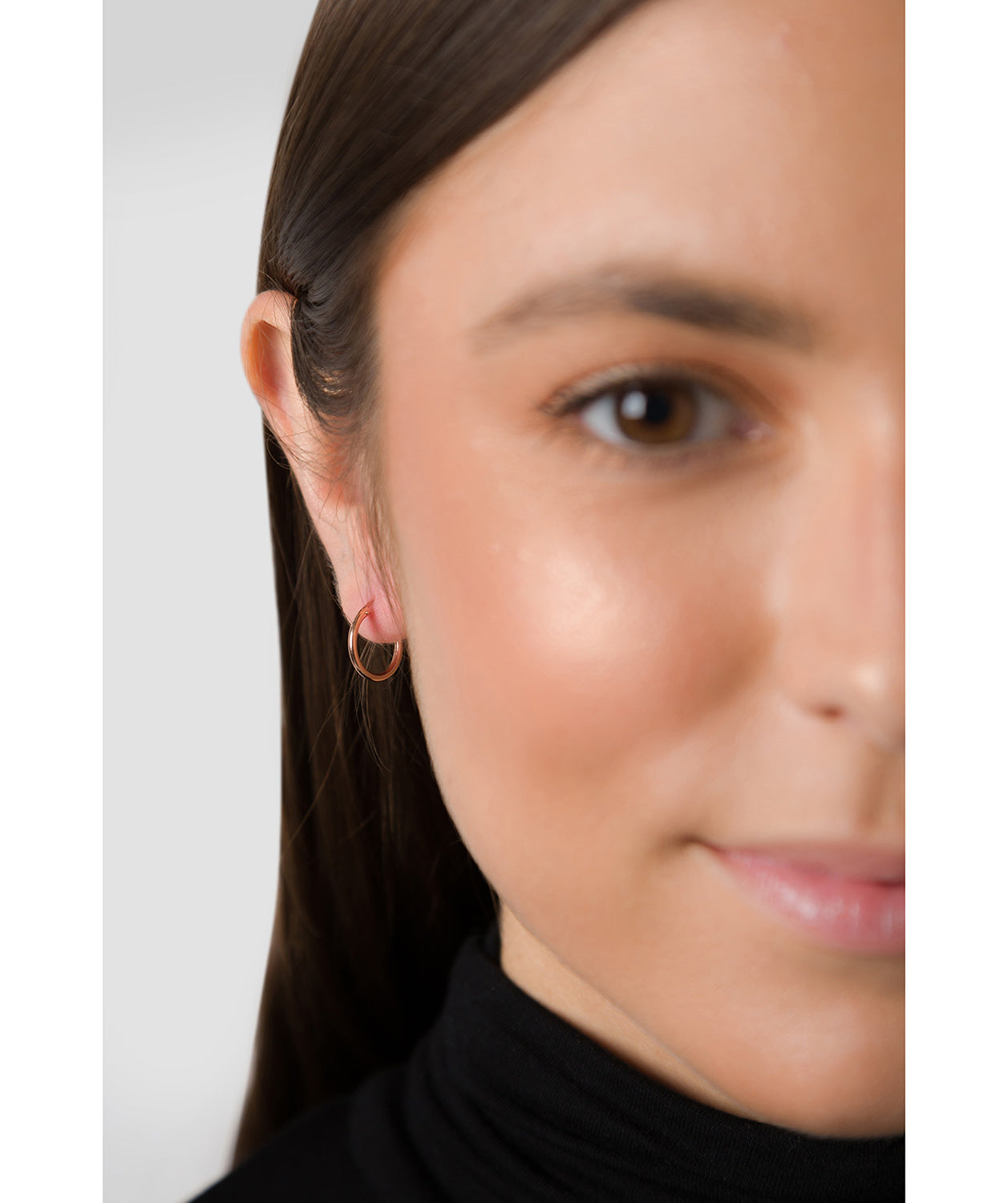 'Therese' 9ct Rose Gold Hoop Earrings image 2