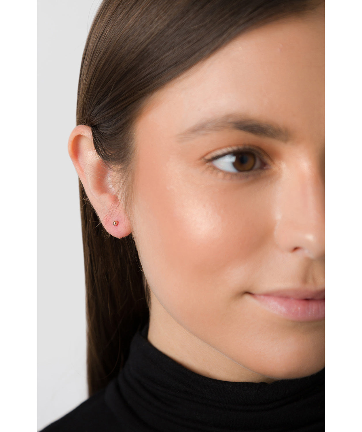 'Ginata' 9ct Rose Gold Polished Ball Stud Earrings image 2