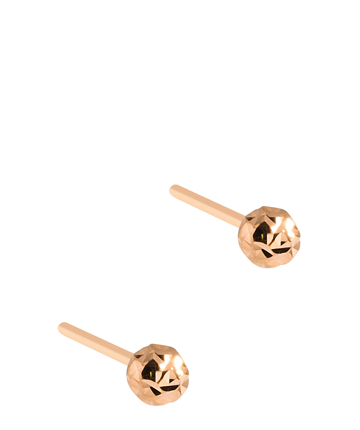 'Eldora' 9ct Rose Gold Diamond Cut Ball Stud Earrings Pure Luxuries London