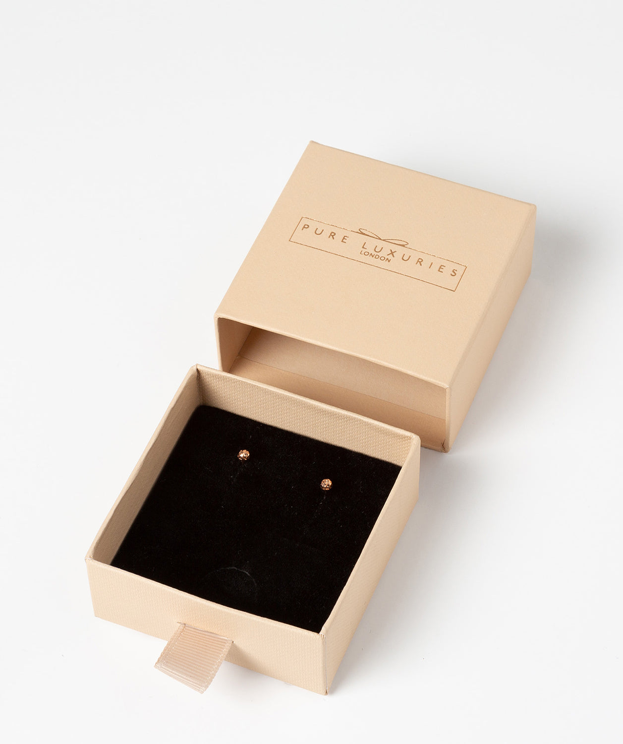 'Eldora' 9ct Rose Gold Diamond Cut Ball Stud Earrings Pure Luxuries London