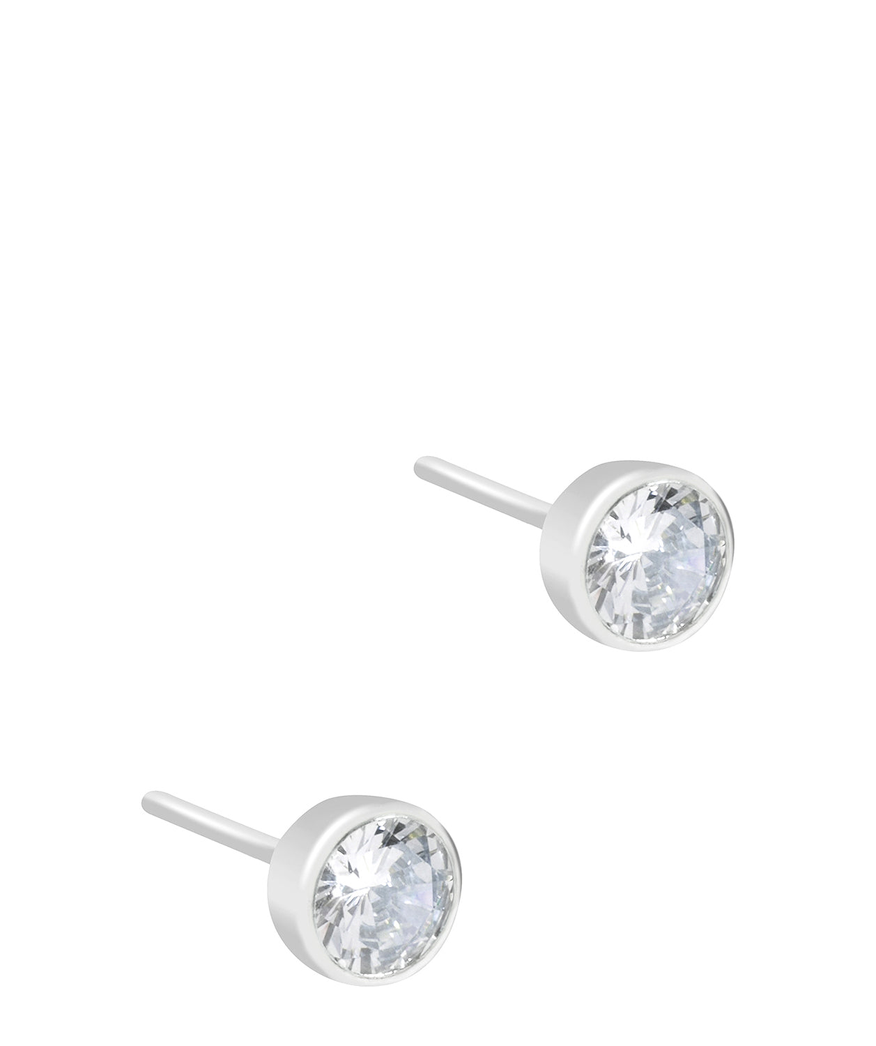 'Zamora' 9ct White Gold & Cubic Zirconia Stud Earrings image 1
