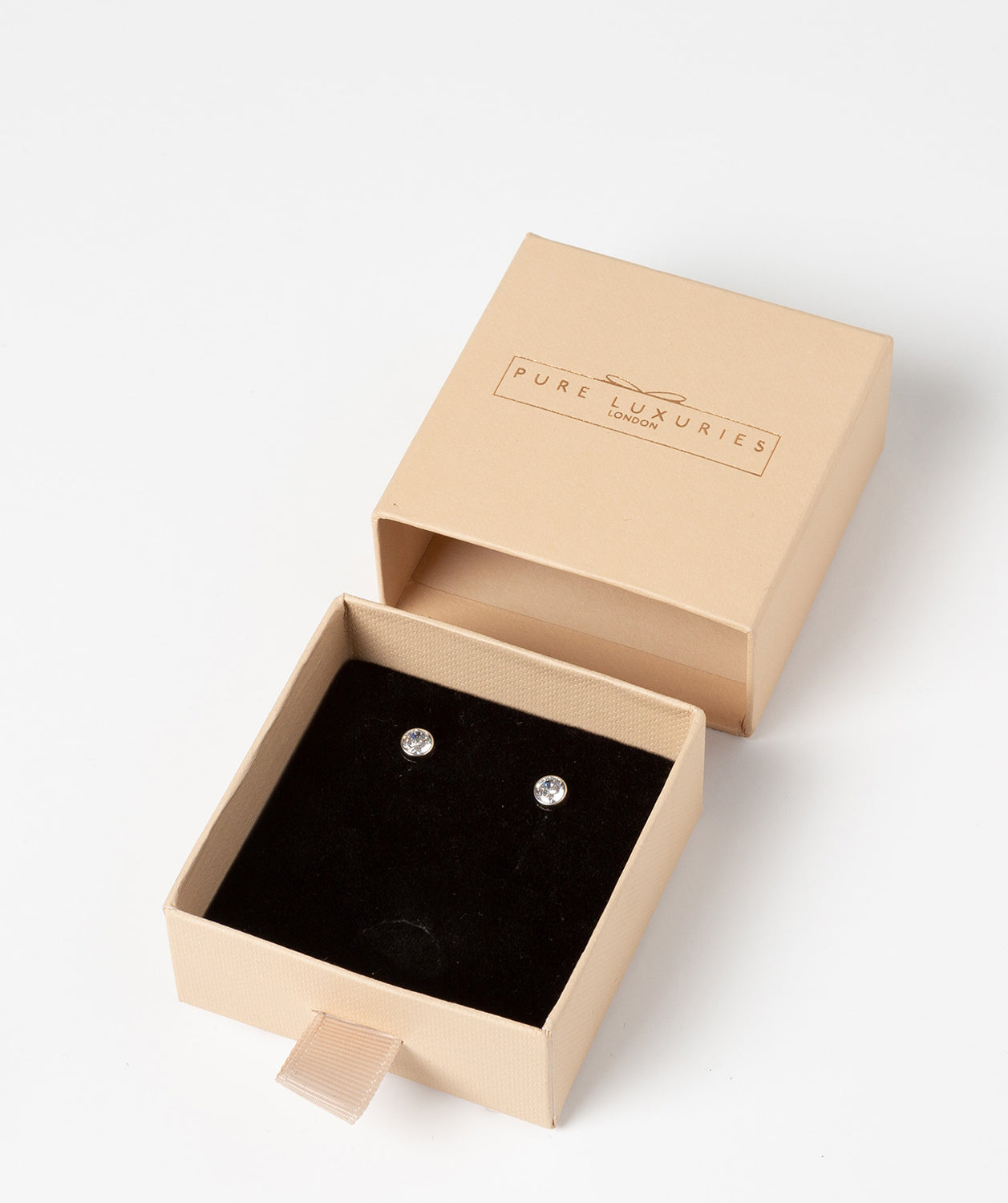 'Zamora' 9ct White Gold & Cubic Zirconia Stud Earrings image 3