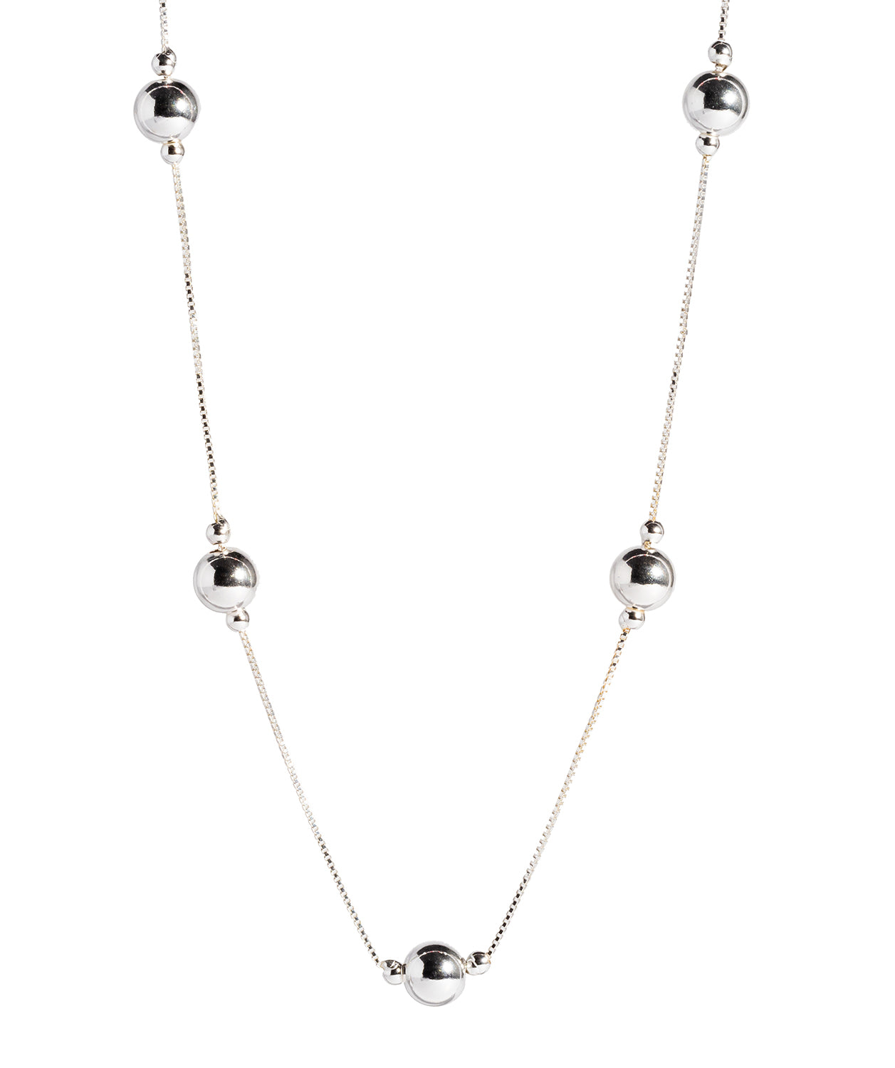 Gift Packaged 'Thalia' Sterling Silver Ball Chain Necklace