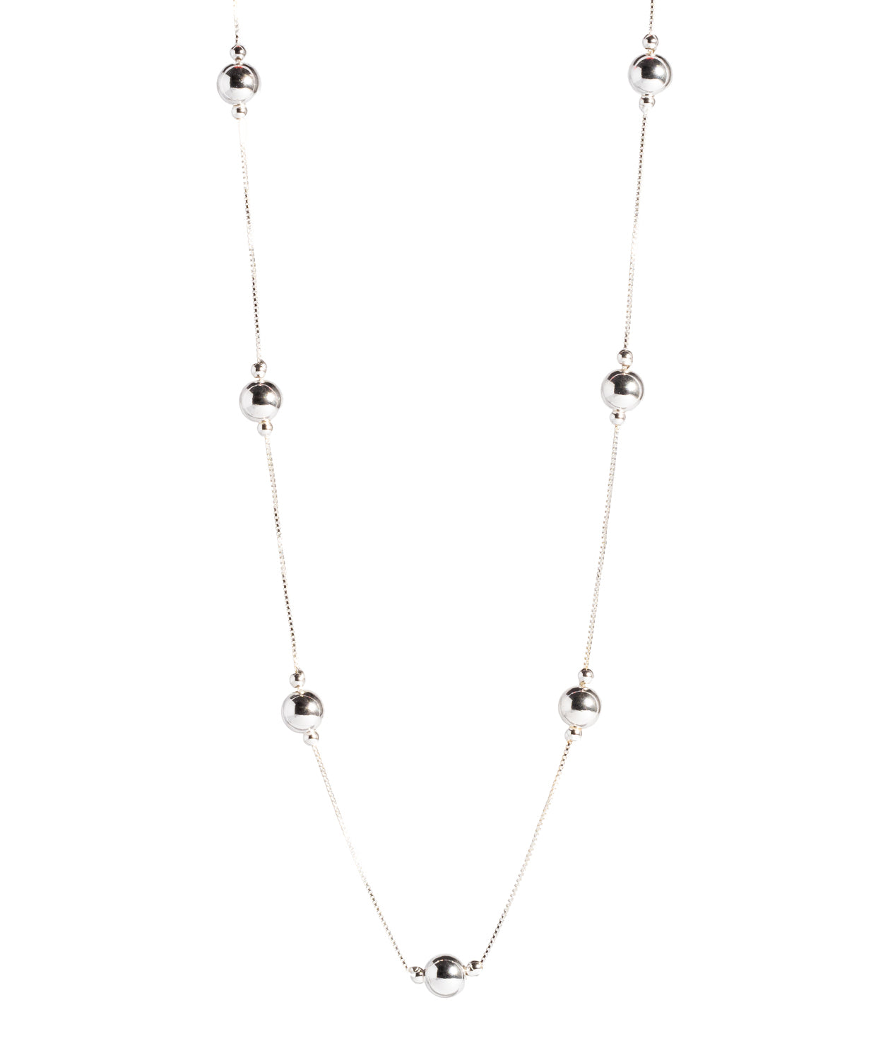 Gift Packaged 'Thalia' Sterling Silver Ball Chain Necklace