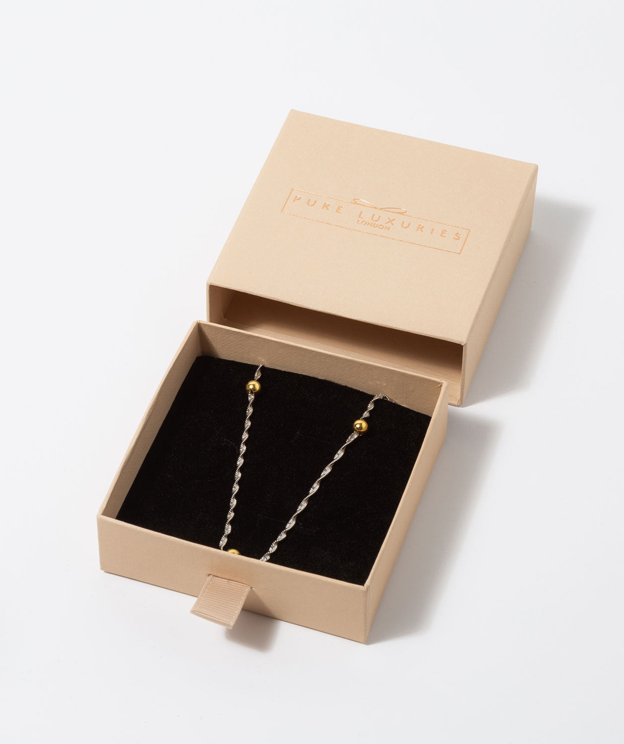 Gift Packaged 'Euterpe' Sterling Silver with Yellow Gold Plated Balls with Twist Curb Chain Necklace