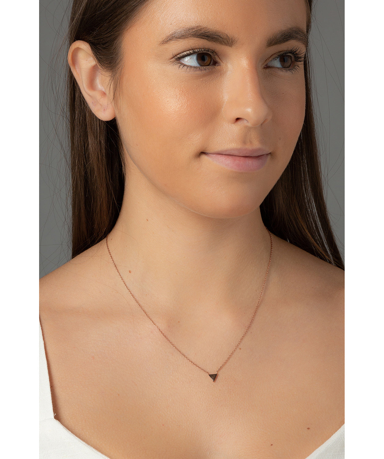 'Alita' Rose Gold Plated Sterling Silver Triangle Necklace image 2