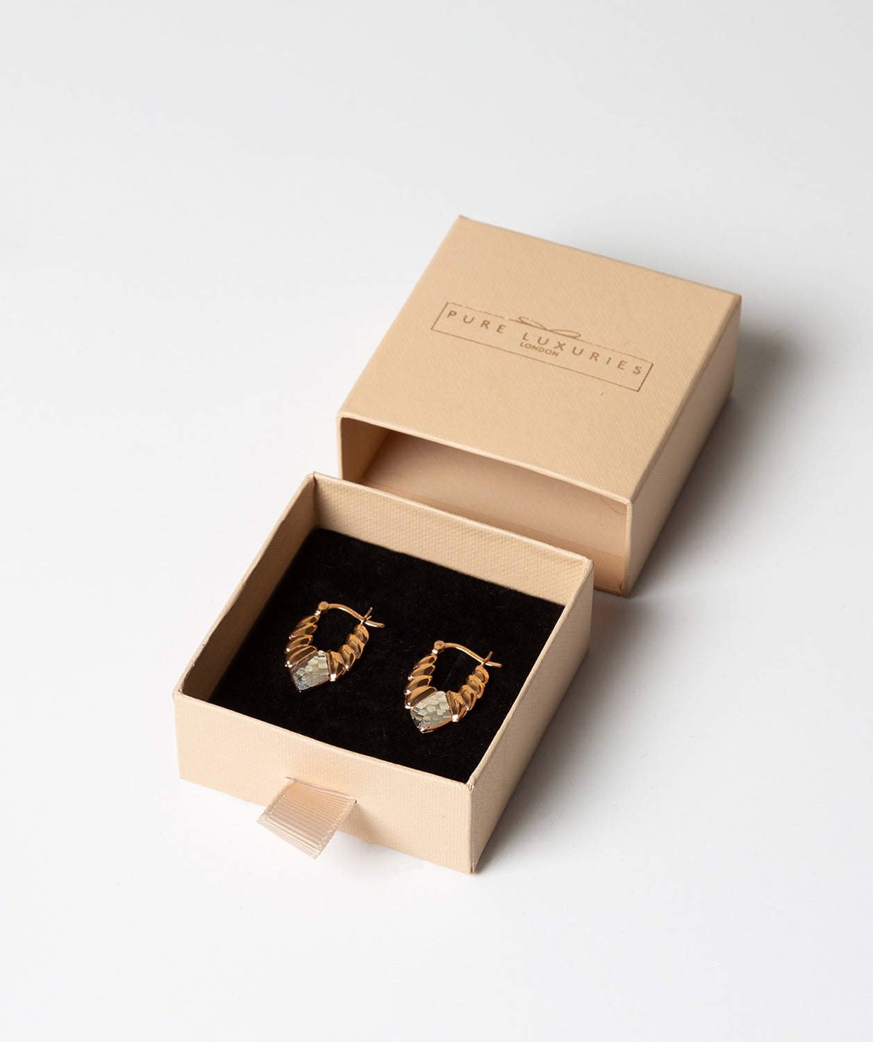 'Hebe' Rose Gold Plated Sterling Silver and Sterling Silver Creole Earrings image 3