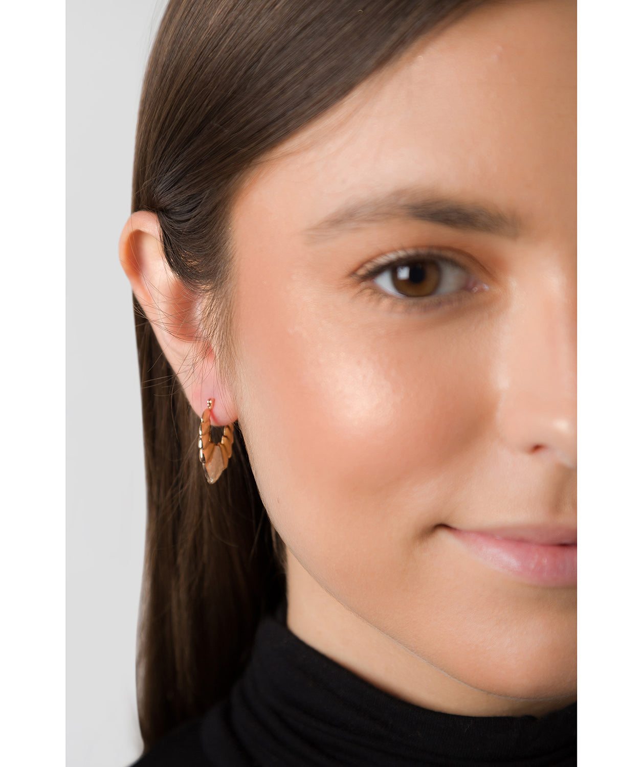 'Hebe' Rose Gold Plated Sterling Silver and Sterling Silver Creole Earrings image 2