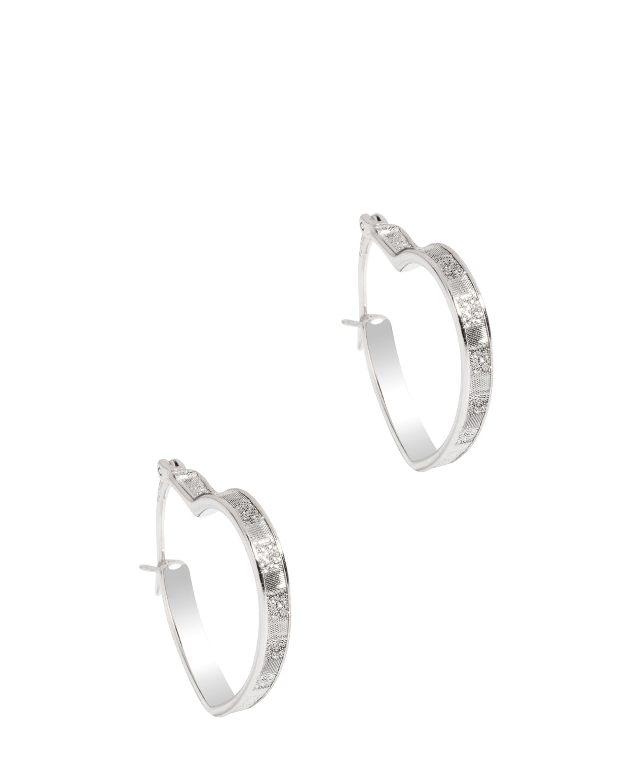 Gift Packaged 'Darla' Sterling Silver Stardust Heart Creole Earrings