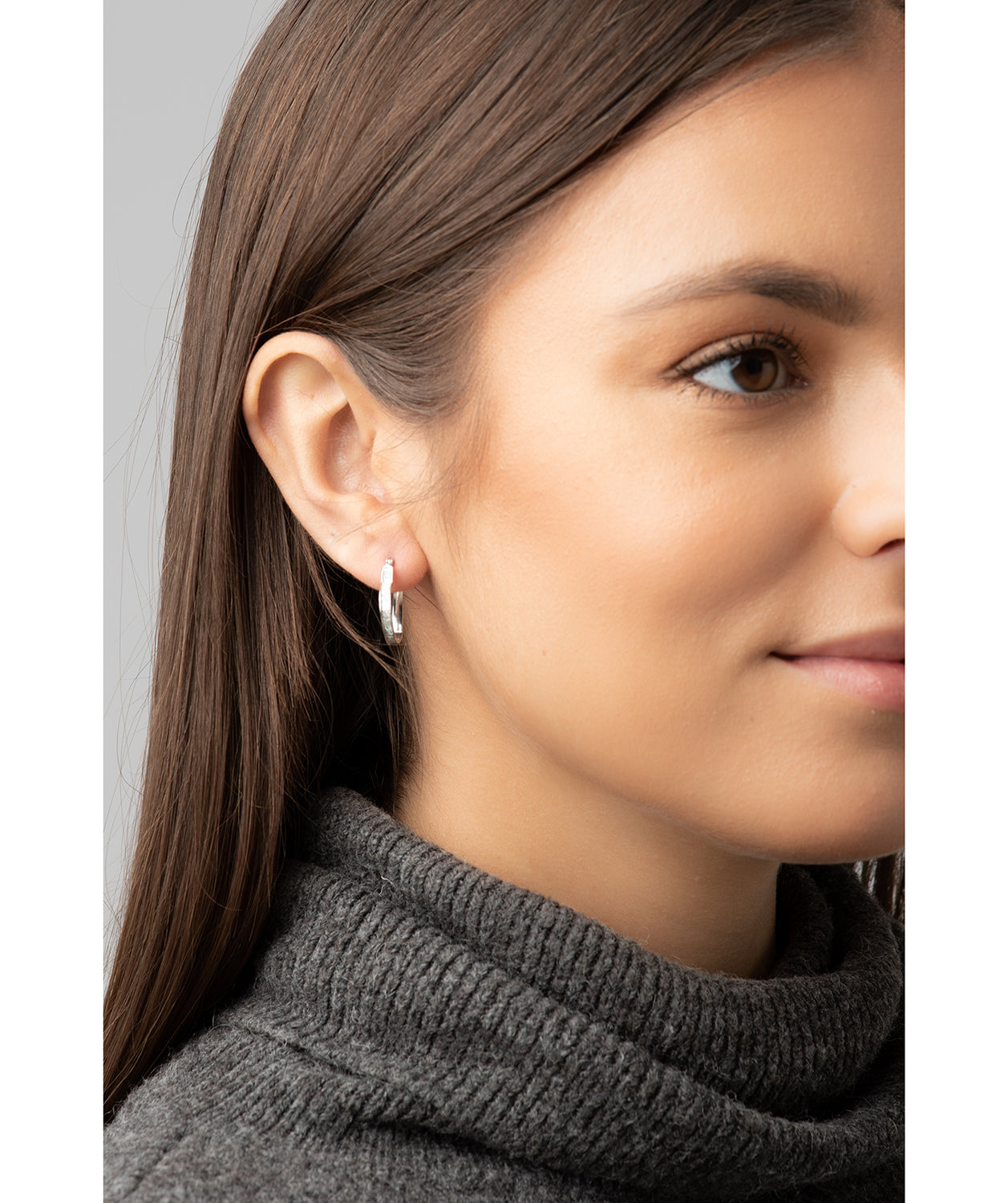 Gift Packaged 'Darla' Sterling Silver Stardust Heart Creole Earrings