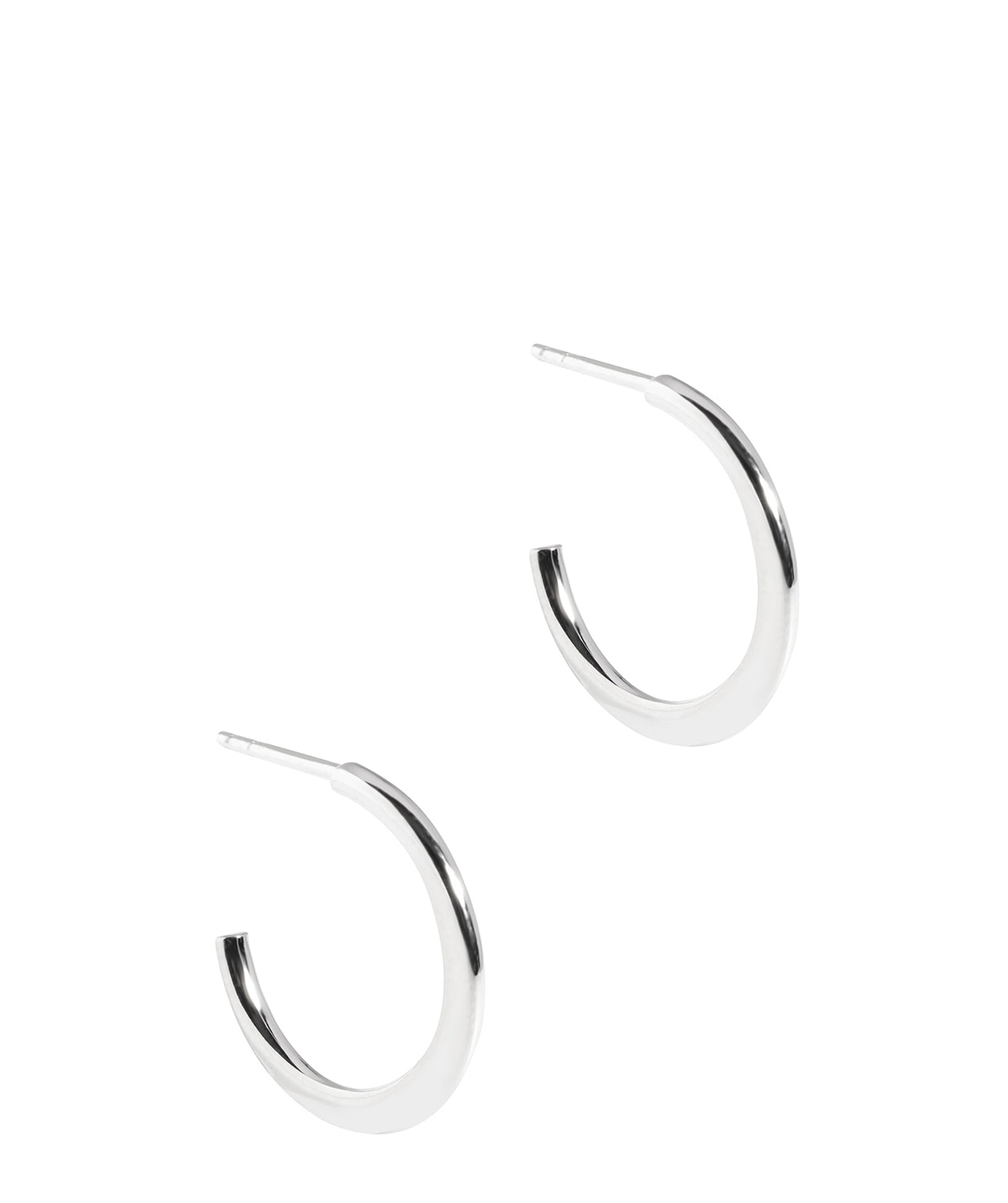 'Ensley' Sterling Silver Flat Hoop Stud Earrings image 1