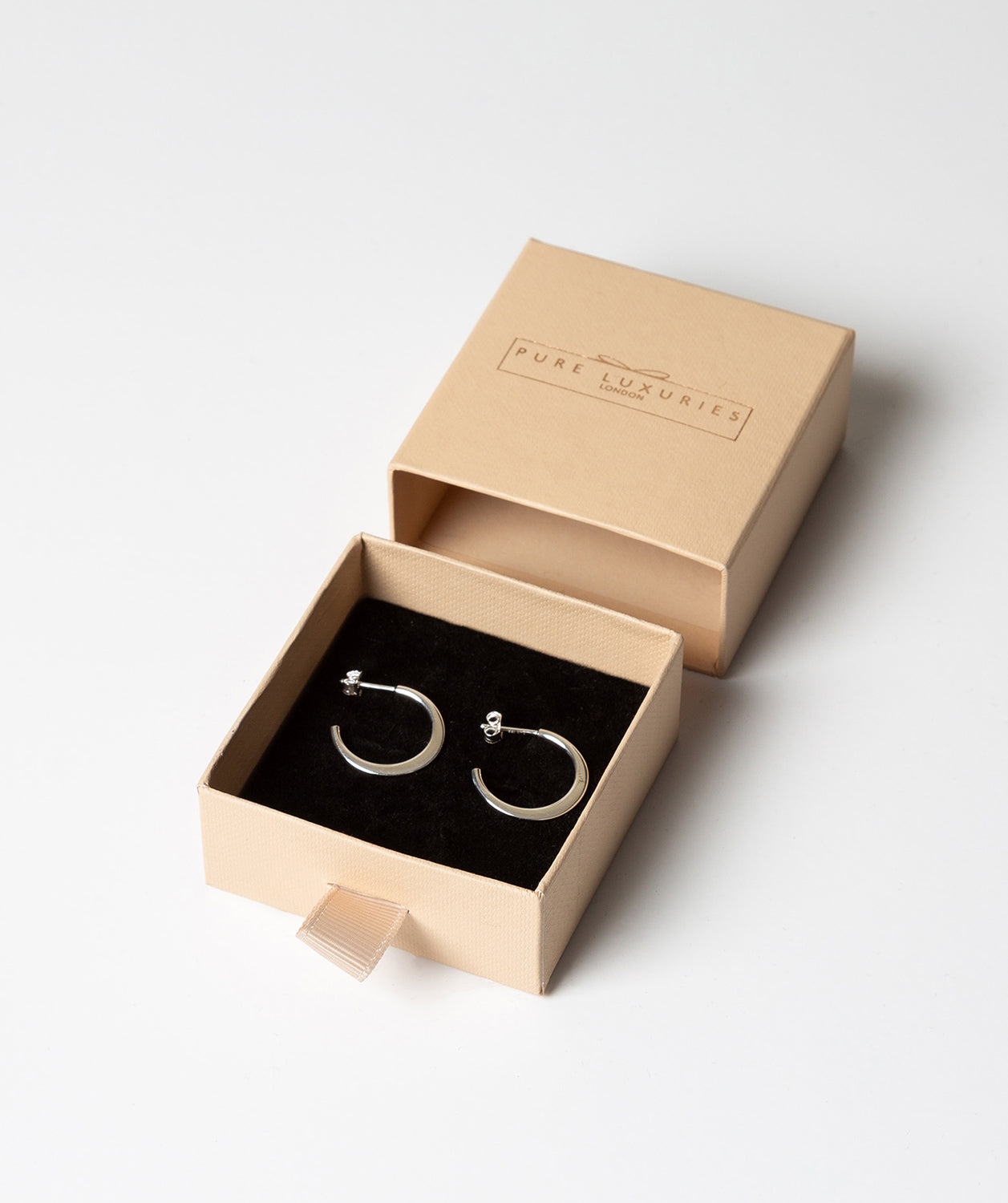 'Ensley' Sterling Silver Flat Hoop Stud Earrings image 3