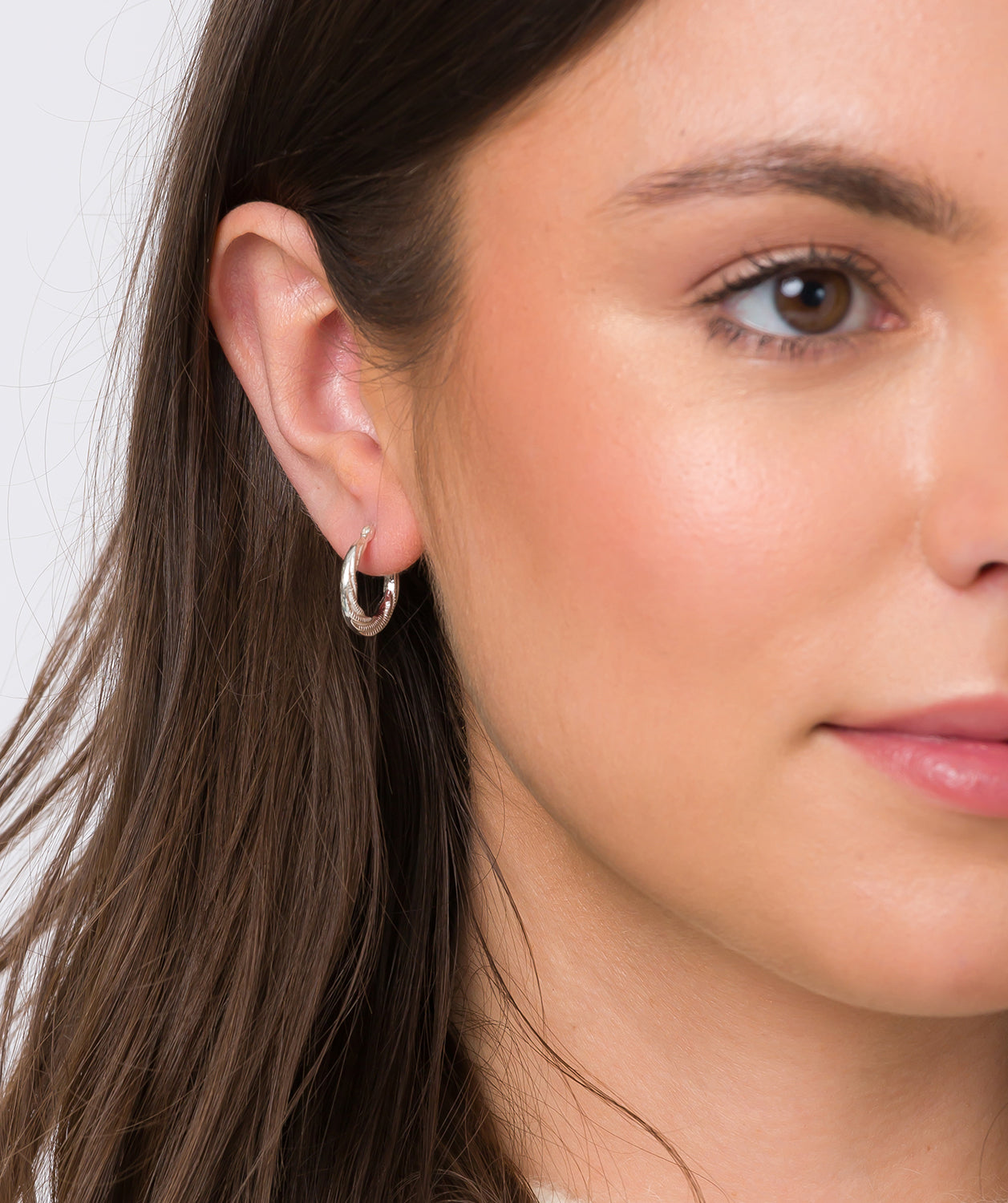 Gift Packaged 'Abelia' Sterling Silver Twisted Ear Hoops